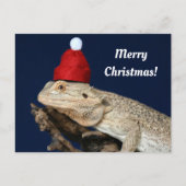 Vrolijk kerstcadeau met draak in een kersthat briefkaart (Voorkant)