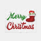 Vrolijk kerstcadeau met rood groen script fleece deken (Voorkant (Horizontaal))