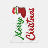 Vrolijk kerstcadeau met rood groen script fleece deken (Voorkant)