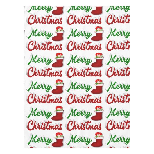Vrolijk kerstcadeau met rood groen script tafelkleed (Voorkant)