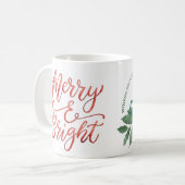 Vrolijk kerstcadeau, modern kerstcadeau koffiemok (Voorkant links)