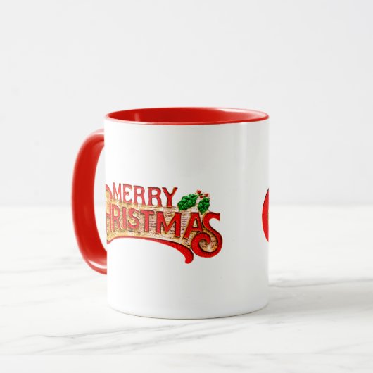 Vrolijk kerstcadeau Mok (Voorkant links)