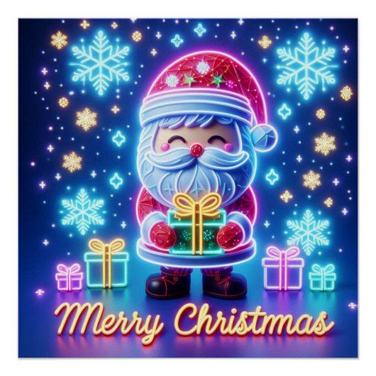 Vrolijk kerstcadeau Poster (Voorkant)