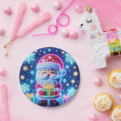 Vrolijk kerstcadeau Poster Papieren Bordje (Feest)