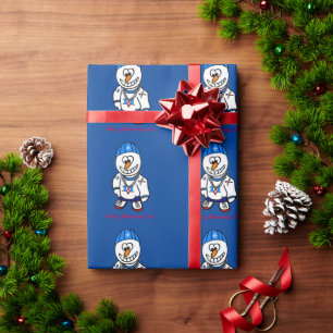 Vrolijk kerstcadeau, Rapper Snowman wrapping Paper Cadeaupapier