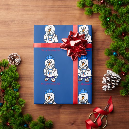 Vrolijk kerstcadeau, Rapper Snowman wrapping Paper Cadeaupapier (Feestdagen Geschenken)