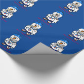 Vrolijk kerstcadeau, Rapper Snowman wrapping Paper Cadeaupapier (Hoek)