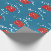 Vrolijk kerstcadeau Schattige met aangepaste naam Cadeaupapier (Hoek)