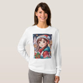 Vrolijk kerstcadeau t-shirt (Voorkant volledig)