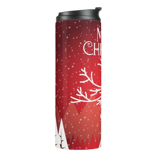 Vrolijk kerstcadeau thermosbeker (Gedraaid links)