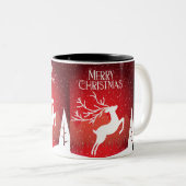 Vrolijk kerstcadeau tweekleurige koffiemok (Voorkant rechts)