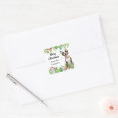 Vrolijk kerstcadeau van de naam Hond Vierkante Sticker (Envelop)
