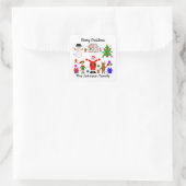 Vrolijk kerstcadeau voor 1 stickers (Tas)