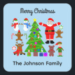 Vrolijk kerstcadeau voor 3 stickers<br><div class="desc">kerstcadeau #3</div>