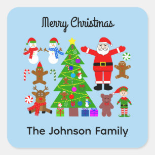 Vrolijk kerstcadeau voor 3 stickers