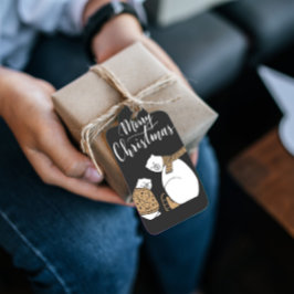 Vrolijk kerstcadeau voor Beren met zwarte kerstcad Cadeaulabel