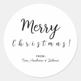 Vrolijk kerstcadeau voor familie en vrienden ronde sticker