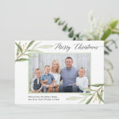 Vrolijk kerstcadeau voor goud moderne fotokaart (Staand voorkant)