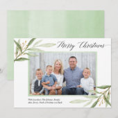 Vrolijk kerstcadeau voor goud moderne fotokaart (Voorkant / Achterkant)