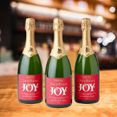 Vrolijk kerstcadeau voor je script Cool Red Sparkling Wijnetiket