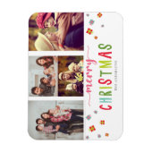 Vrolijk kerstcadeau voor kleurrijke 3 foto's colla magneet (Verticaal)