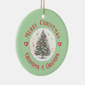 Vrolijk kerstcadeau voor oma en opa, foto keramisch ornament (Rechts)