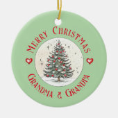 Vrolijk kerstcadeau voor oma en opa, foto keramisch ornament (Voorkant)