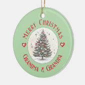 Vrolijk kerstcadeau voor oma en opa, foto keramisch ornament (Links)