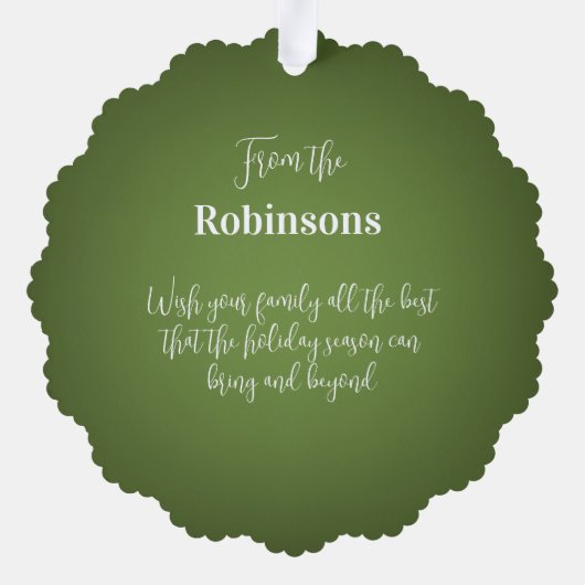 Vrolijk kerstcadeaubomen ornament kaart (Achterkant)