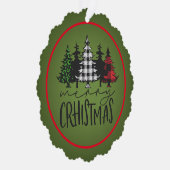 Vrolijk kerstcadeaubomen ornament kaart (Rechts)