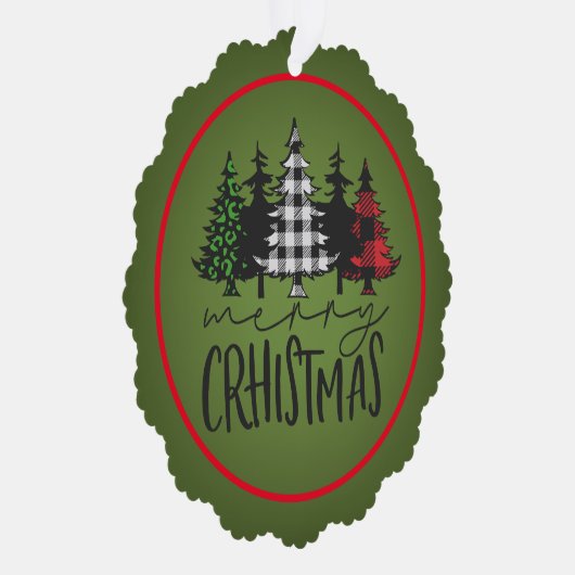 Vrolijk kerstcadeaubomen ornament kaart (Rechts)