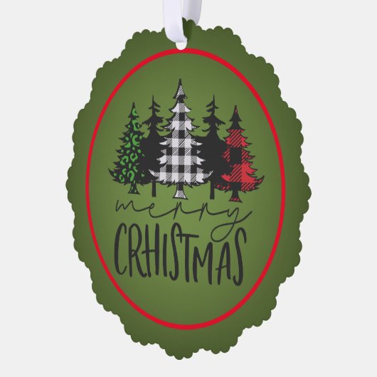 Vrolijk kerstcadeaubomen ornament kaart (Links)