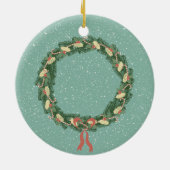 Vrolijk kerstcadeaudozen keramisch ornament (Achterkant)