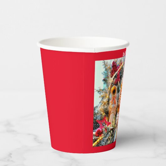 Vrolijk kerstcadeauengeltje papieren bekers (Rechts)