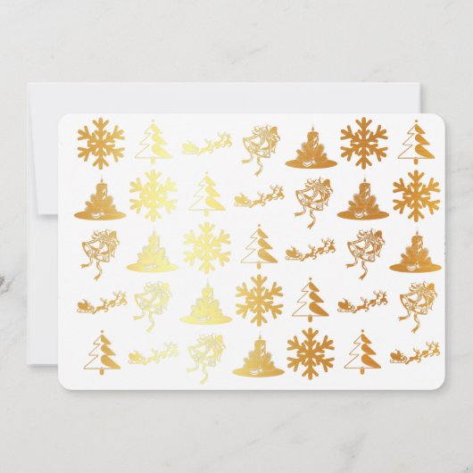 Vrolijk kerstcadeaukaart in wit en goud kaart (Achterkant)