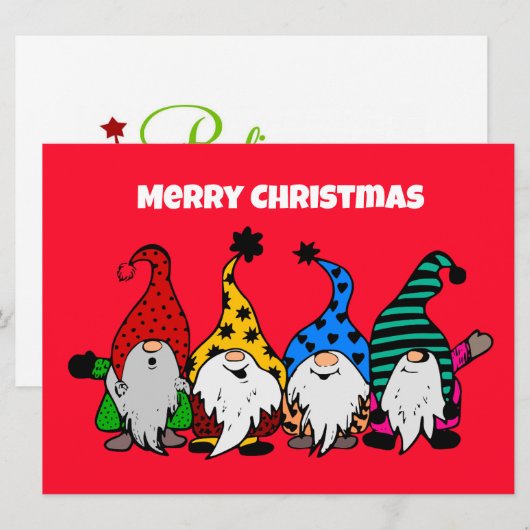 Vrolijk kerstcadeaukaartje feestdagenkaart (Voorkant / Achterkant)