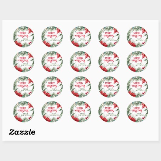 Vrolijk kerstcadeaulabel ronselaar ronde sticker (Vel)