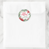 Vrolijk kerstcadeaulabel ronselaar ronde sticker (Tas)