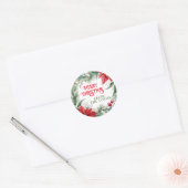 Vrolijk kerstcadeaulabel ronselaar ronde sticker (Envelop)