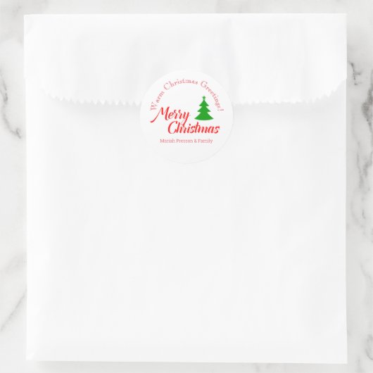 Vrolijk kerstcadeaulabel voor Label (Tas)