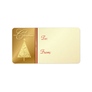 Vrolijk kerstcadeaulabel voor Label - Elegant Gold