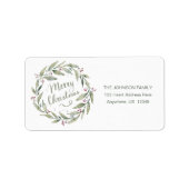 Vrolijk kerstcadeaulabel Waterverf Etiket (Voorkant)