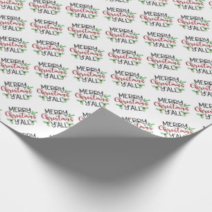 Vrolijk kerstcadeaupapier Al-typografie Cadeaupapier