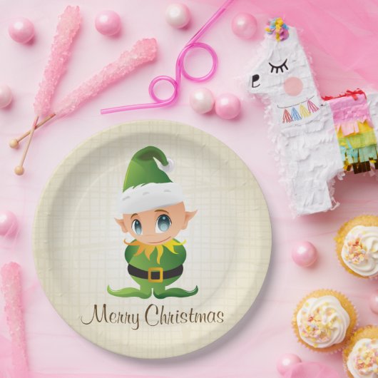 Vrolijk kerstcadeaupapier, Borden Papieren Bordje (Feest)