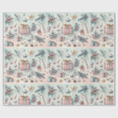 Vrolijk kerstcadeaupapier cadeaupapier (Vlak)