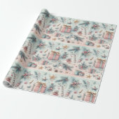 Vrolijk kerstcadeaupapier cadeaupapier (Uitgerold)