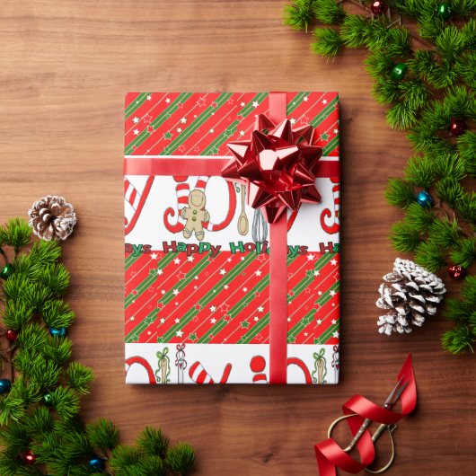 Vrolijk kerstcadeaupapier gember cadeaupapier (Feestdagen Geschenken)