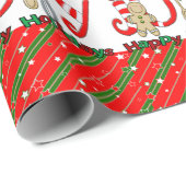 Vrolijk kerstcadeaupapier gember cadeaupapier (Rol Hoek)