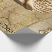 Vrolijk kerstcadeaupapier Gold Angel Cadeaupapier (Hoek)