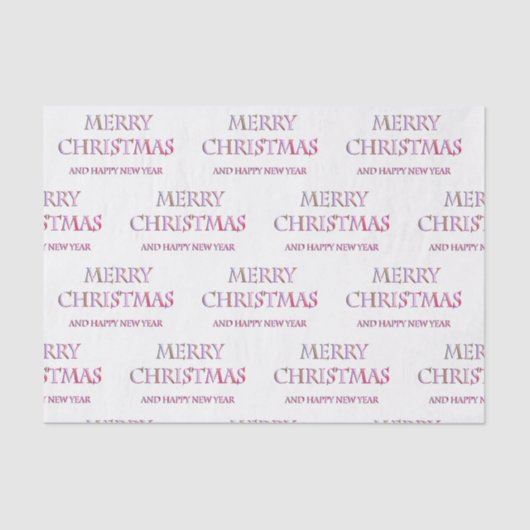 Vrolijk kerstcadeaupapier in Pinks & White Tissuepapier (Voorkant)